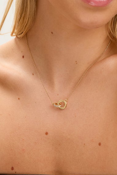 Jon Richard Gold Plated & Crystal Circle Link Trio Set Gift Box