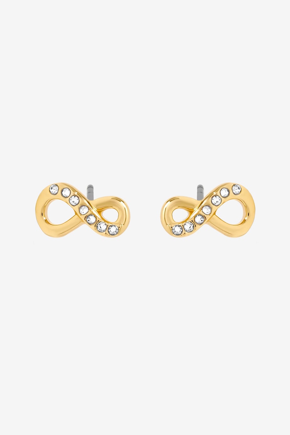 Jon Richard 18K Gold Plated Pave Infinity Earrings Hanging Heart