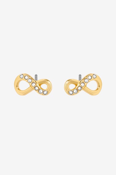 Jon Richard 18K Gold Plated Pave Infinity Earrings Hanging Heart