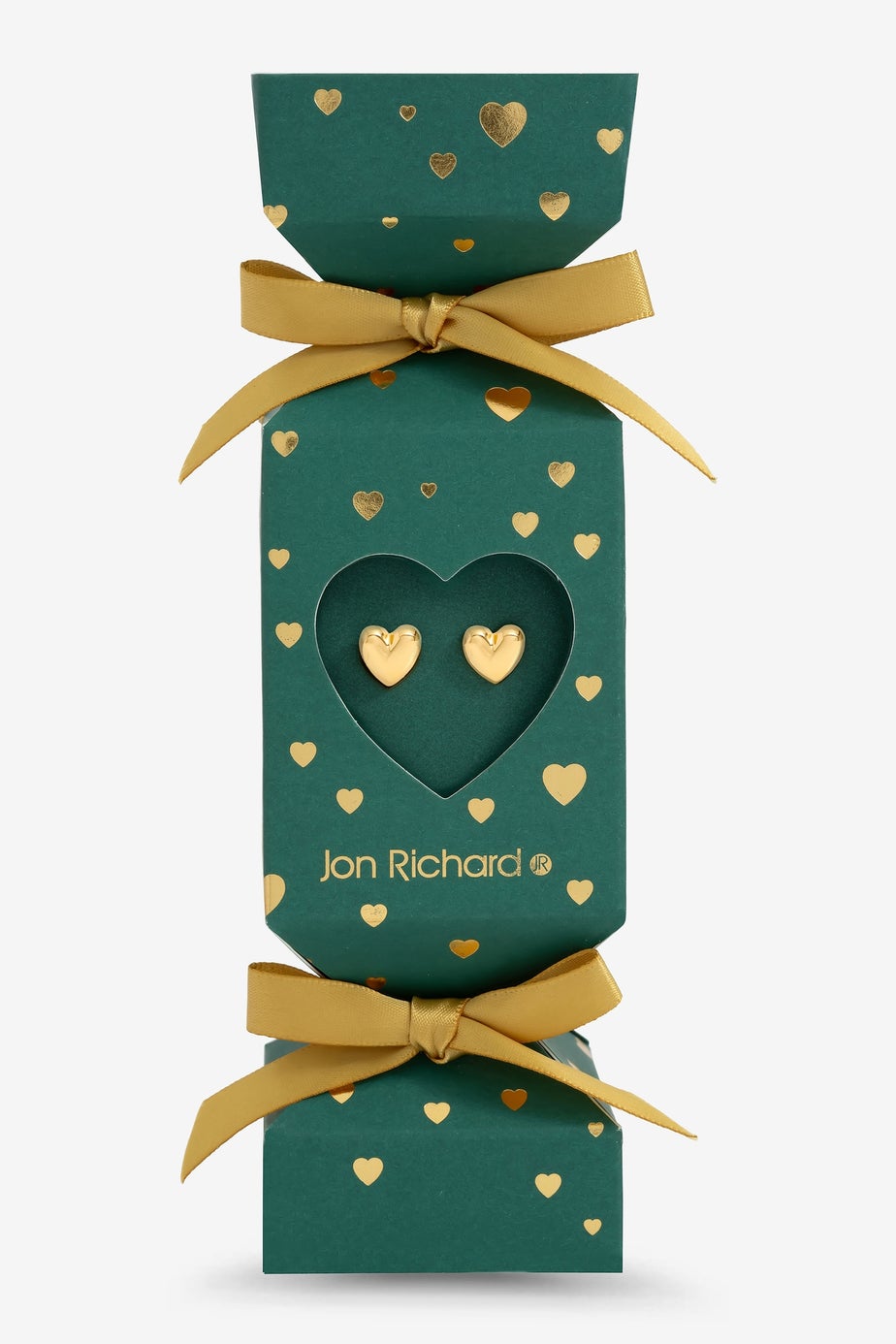 Jon Richard 18K Gold Plated Heart Earrings Gift Cracker