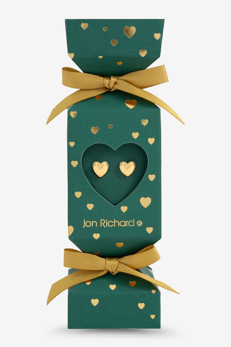 Jon Richard 18K Gold Plated Heart Earrings Gift Cracker