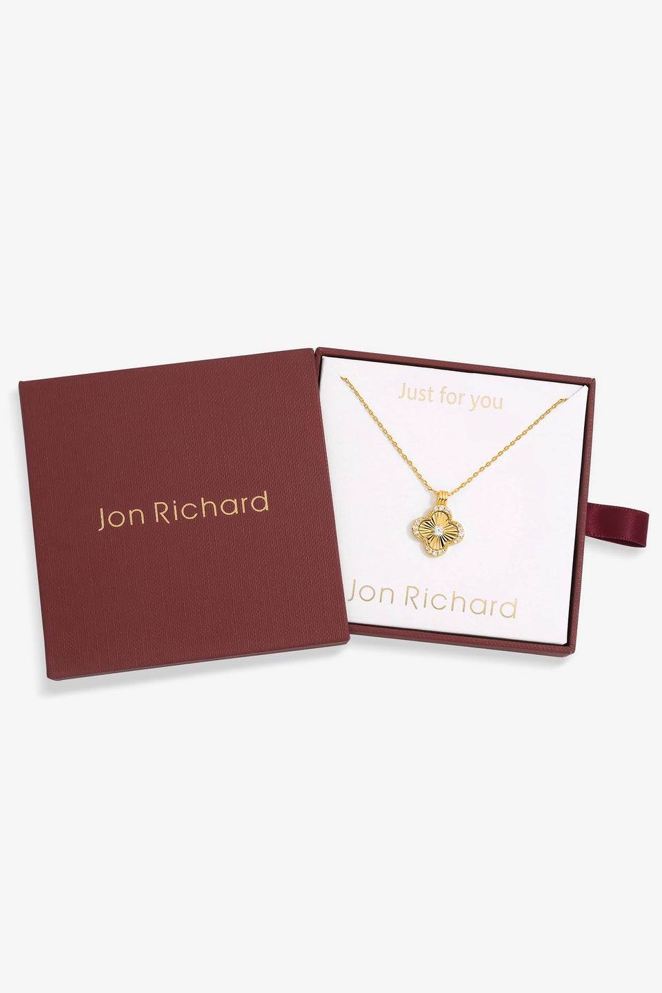 Jon Richard 18K Gold Plated Clover Pendant Gift Box