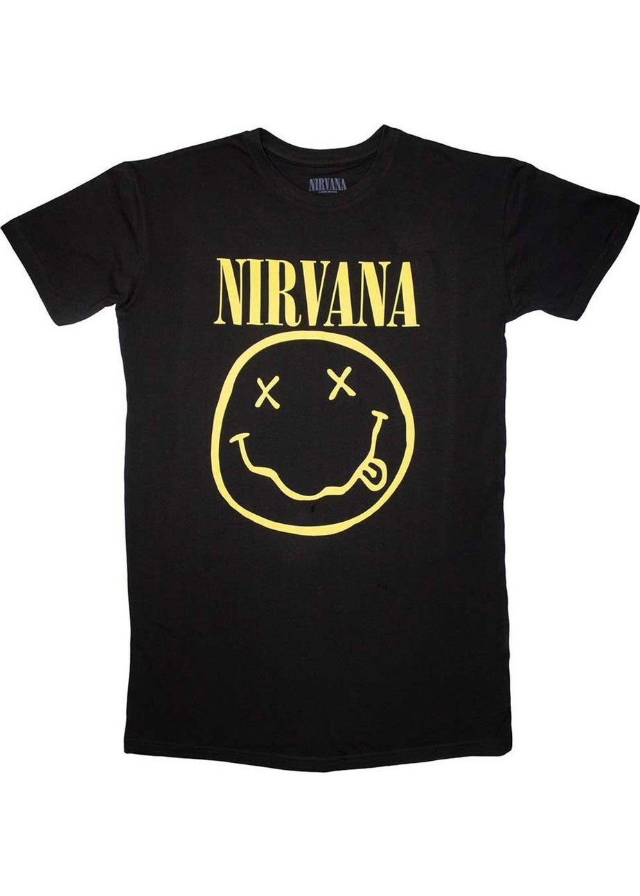 Nirvana Black Yellow Happy Face T-Shirt