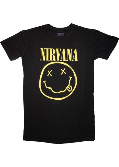 Nirvana Black Yellow Happy Face T-Shirt
