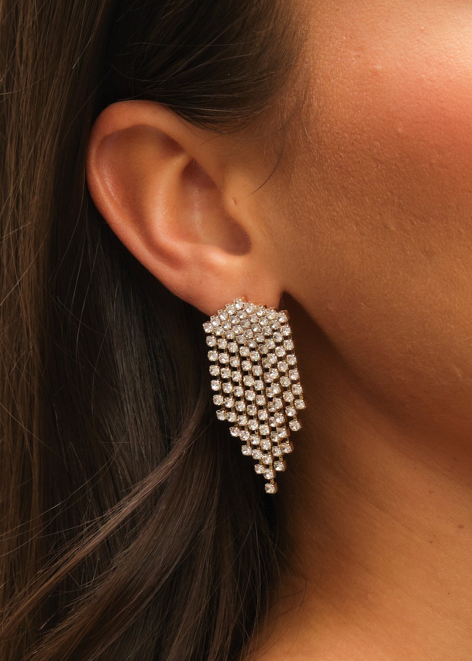 Mood Gold Crystal Chandelier Mini Drop Earrings