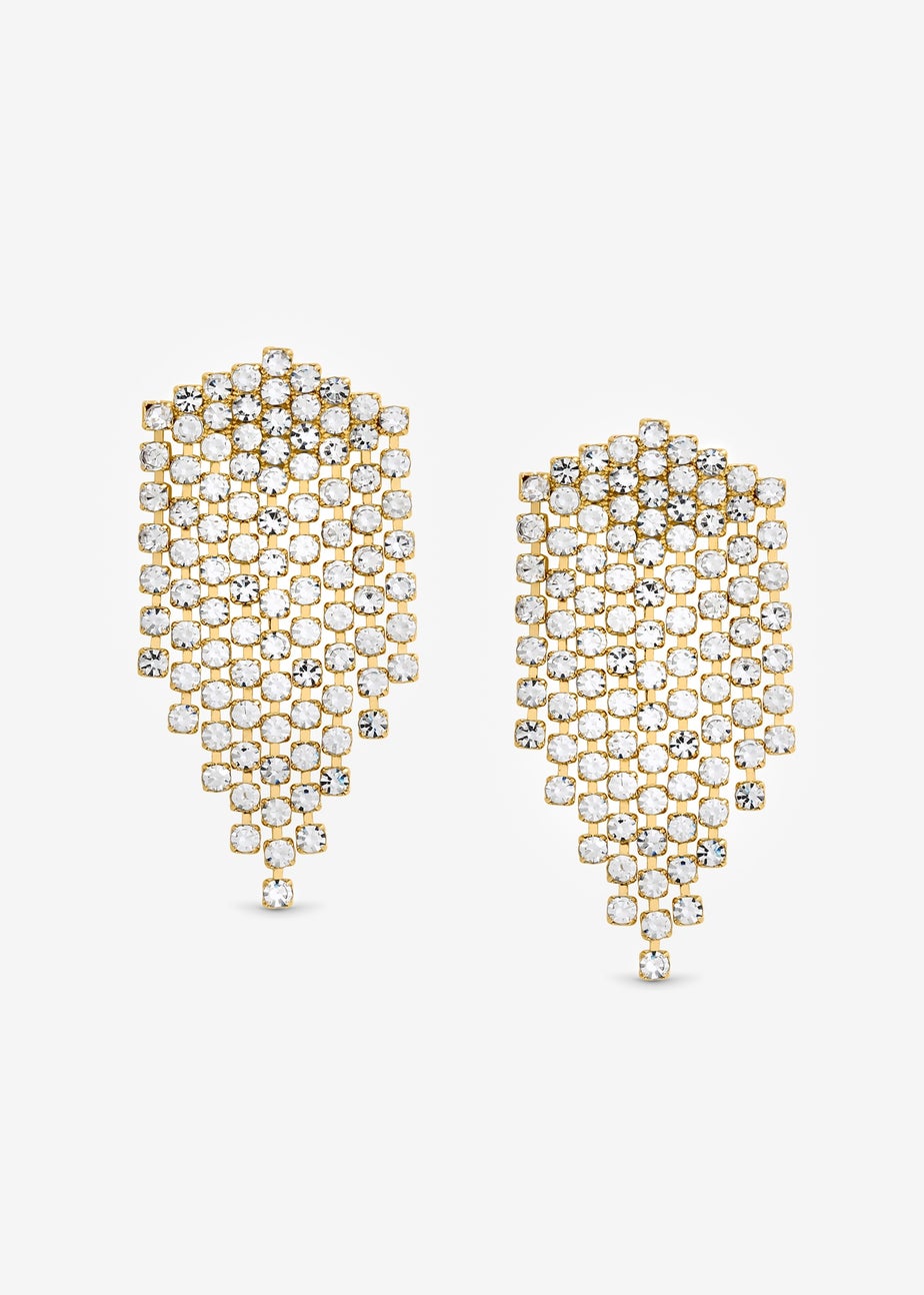 Mood Gold Crystal Chandelier Mini Drop Earrings