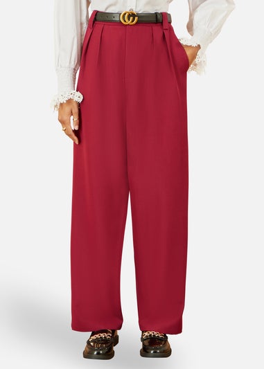Yumi Burgundy Wide Leg Trousers