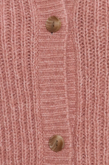 Long Tall Sally Pink Pointelle Knit Cardigan