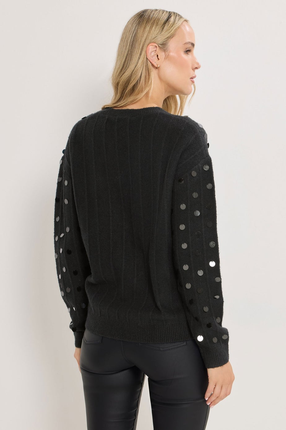 Long Tall Sally Black Disco Sequin Jumper