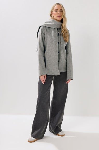 Long Tall Sally Grey Formal Scarf Coat