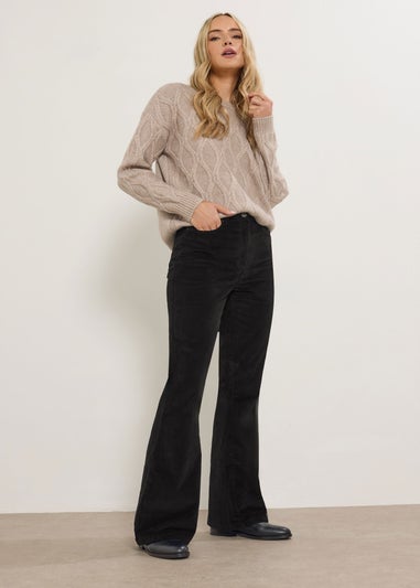 Long Tall Sally Black Cord Flare Jeans