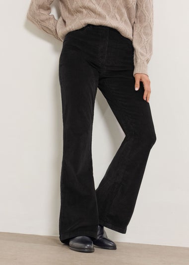 Long Tall Sally Black Cord Flare Jeans