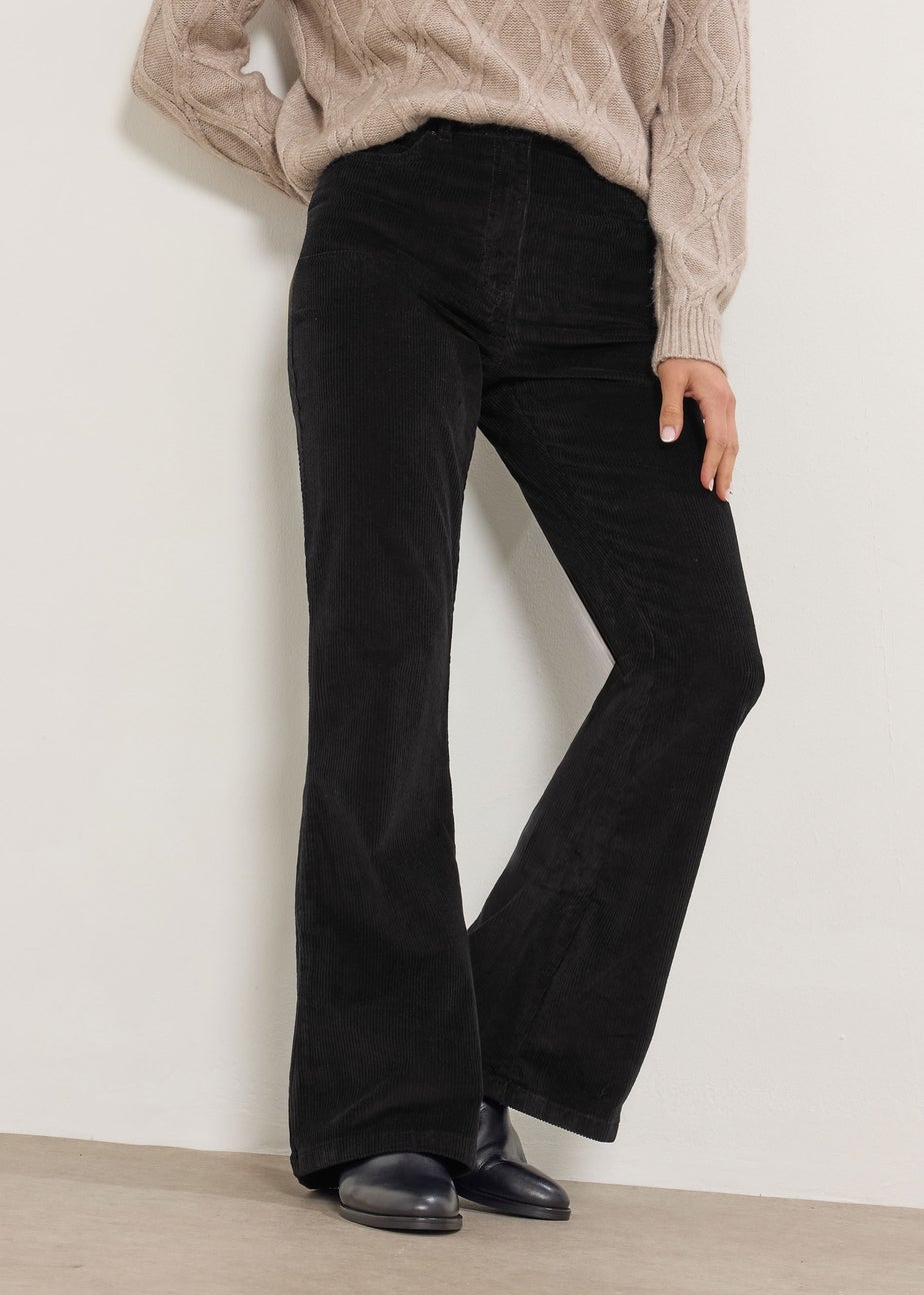 Long Tall Sally Black Cord Flare Jeans
