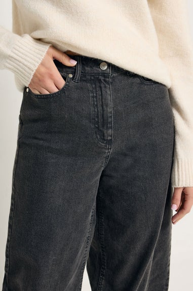 Long Tall Sally Dark Grey Washed Wide Leg Jeans