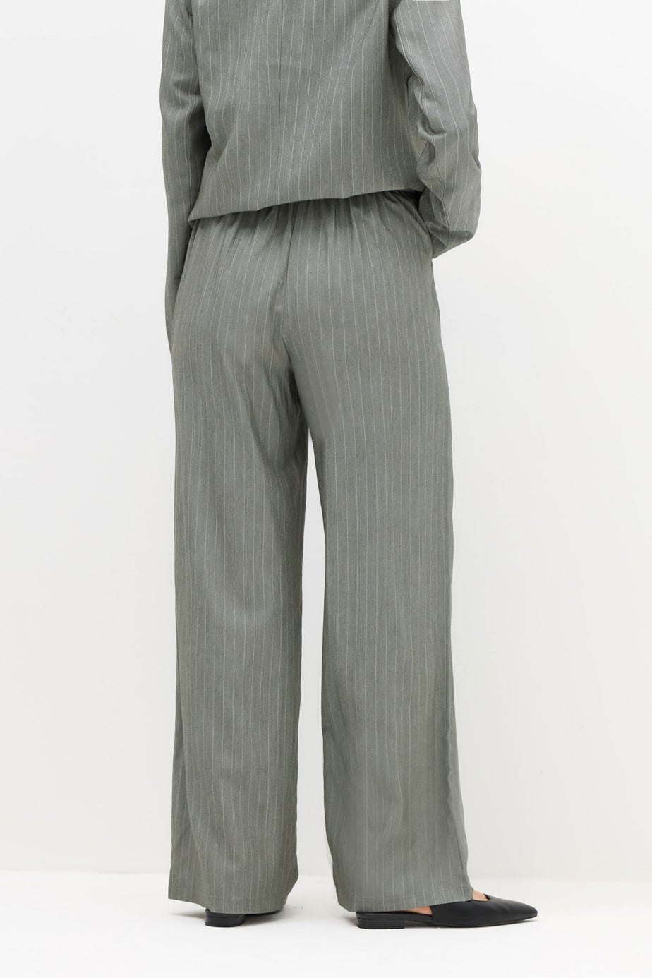 Long Tall Sally Premium Grey Stripe Wide Leg Trousers