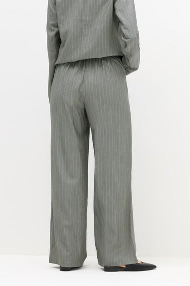 Long Tall Sally Premium Grey Stripe Wide Leg Trousers