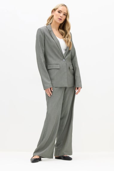 Long Tall Sally Premium Grey Stripe Wide Leg Trousers