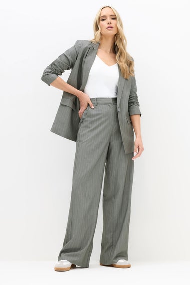Long Tall Sally Premium Grey Stripe Wide Leg Trousers
