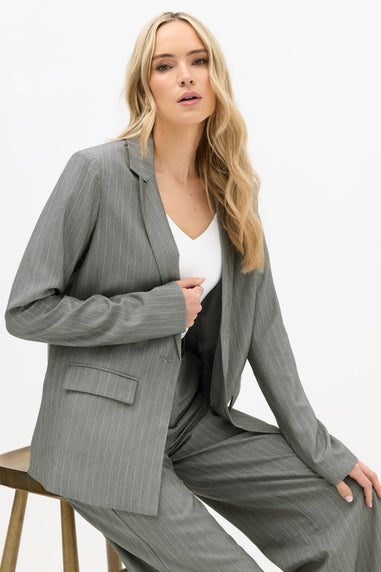 Long Tall Sally Premium Grey Stripe Formal Blazer