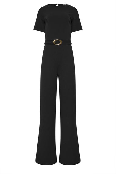 Long Tall Sally Black Belted Jumpsuit