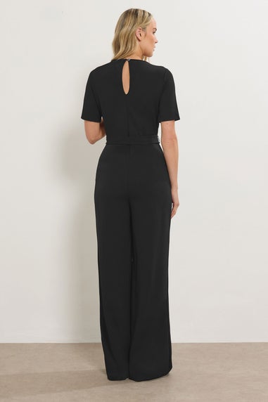 Long Tall Sally Black Belted Jumpsuit