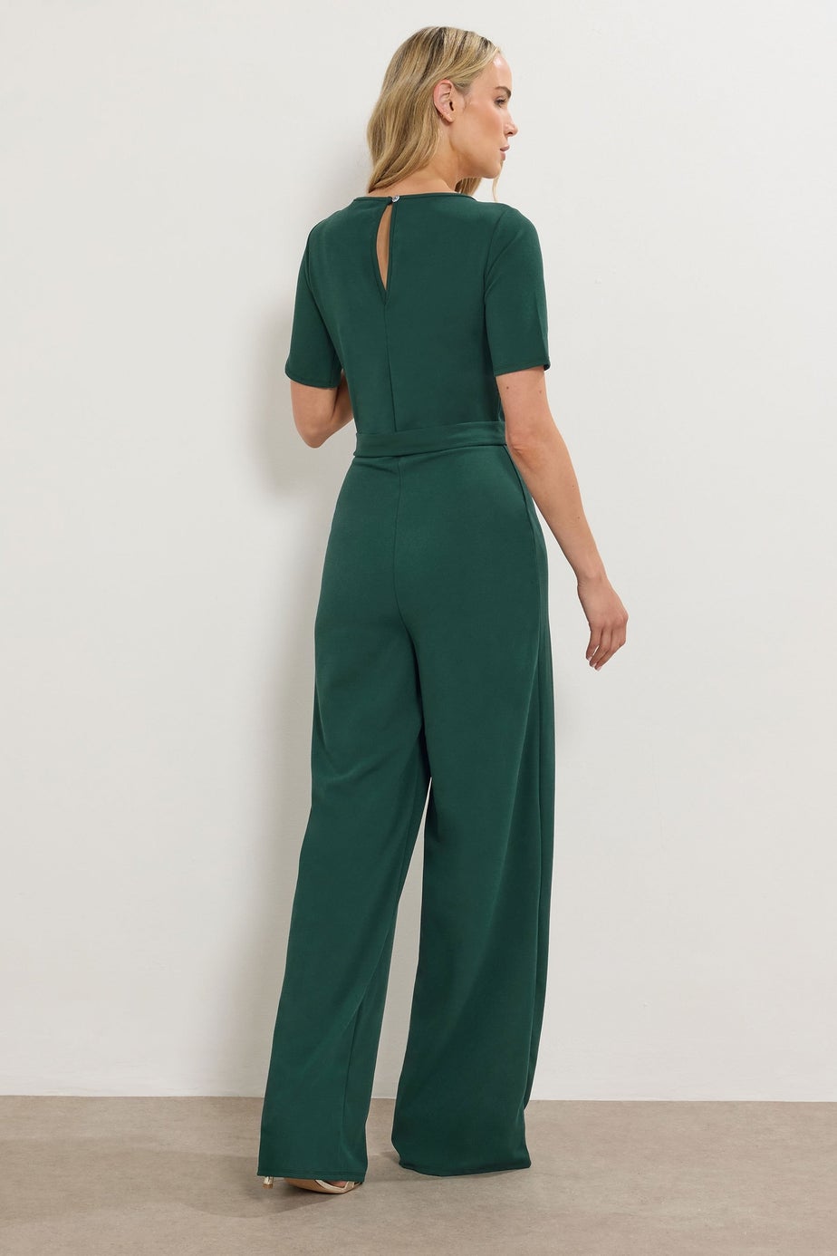 Long Tall Sally Dark Green Belted Jumpsuit