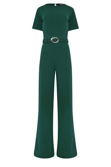 Long Tall Sally Dark Green Belted Jumpsuit