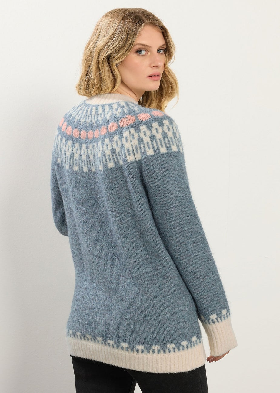 Long Tall Sally Blue Fairisle Knitted Jumper