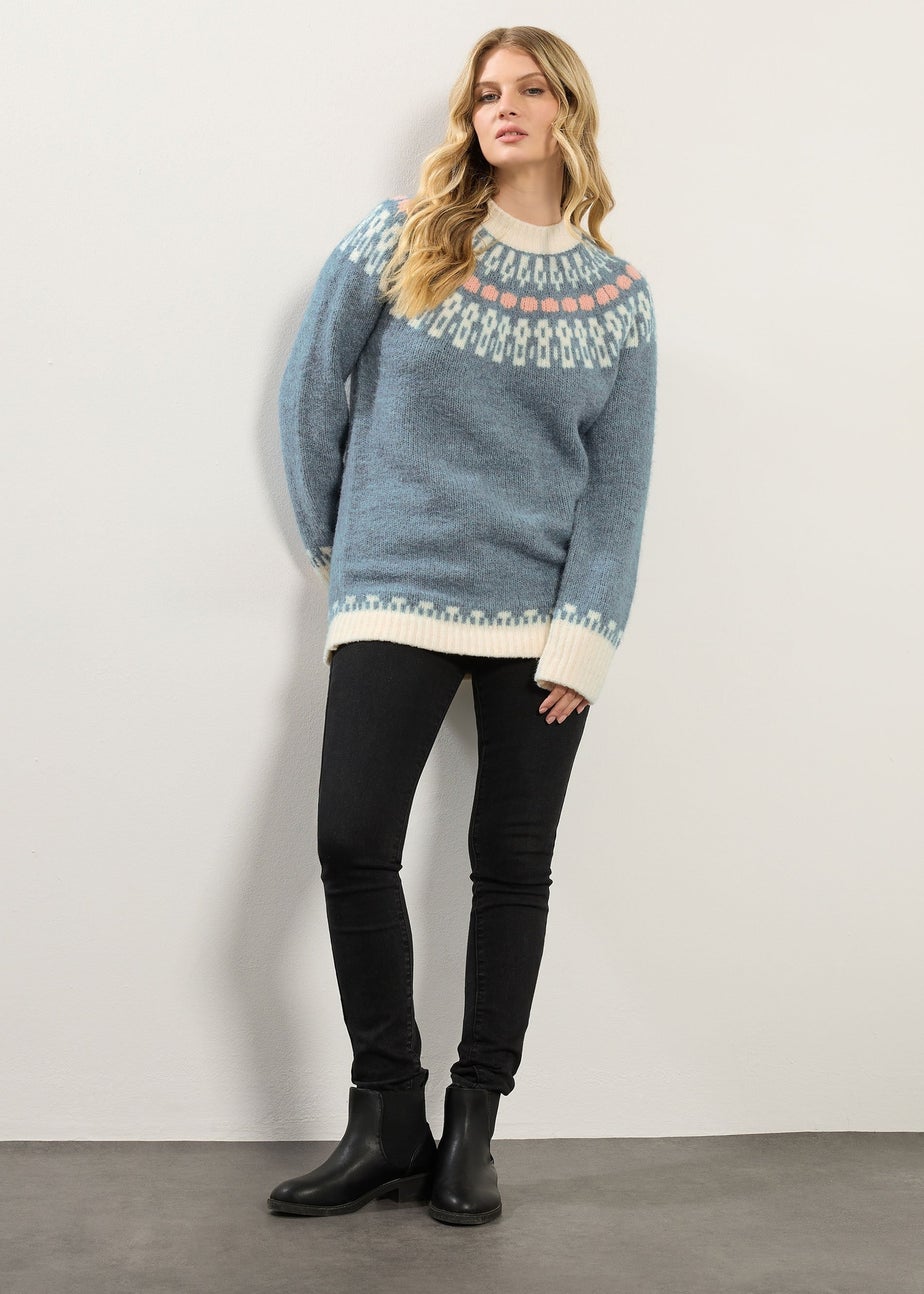 Long Tall Sally Blue Fairisle Knitted Jumper