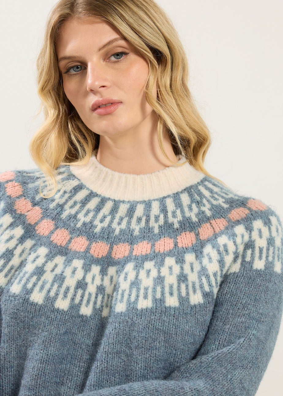 Long Tall Sally Blue Fairisle Knitted Jumper