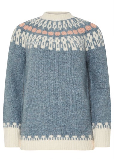 Long Tall Sally Blue Fairisle Knitted Jumper
