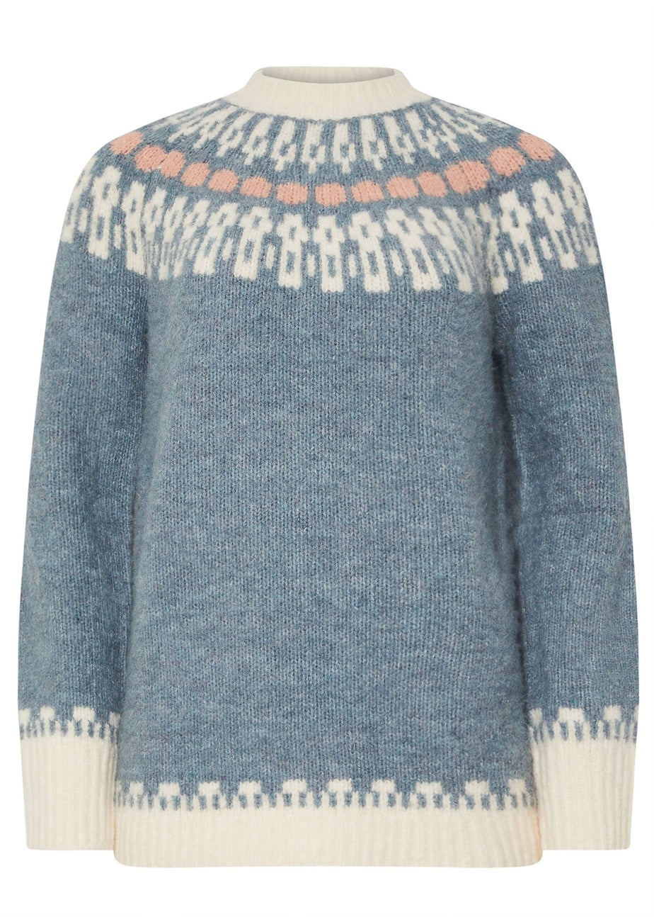 Long Tall Sally Blue Fairisle Knitted Jumper