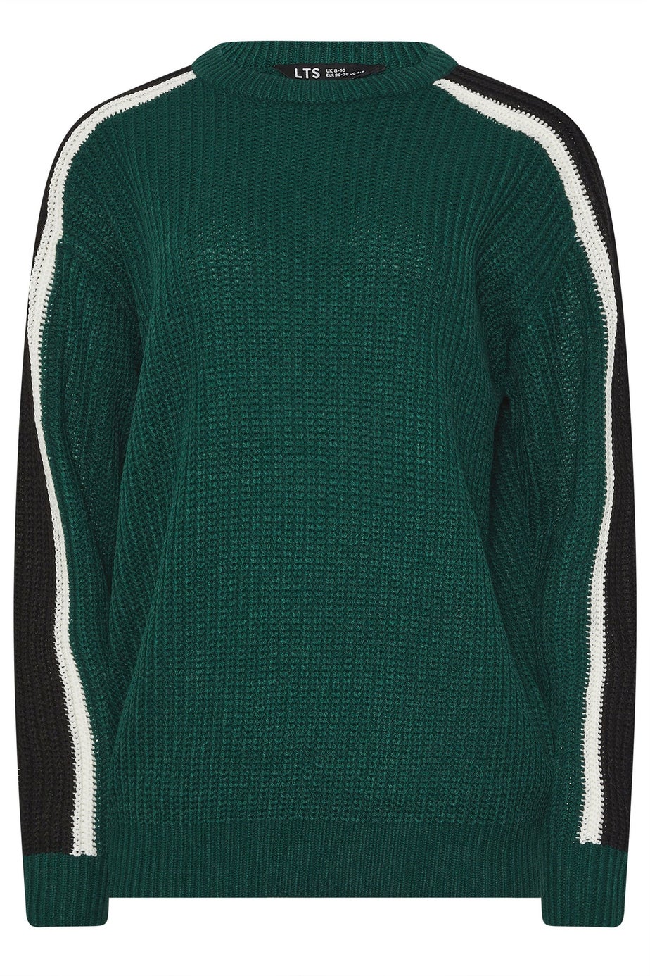 Long Tall Sally Green Sleeve Stripe Knitted Jumper