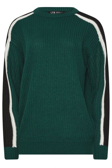 Long Tall Sally Green Sleeve Stripe Knitted Jumper