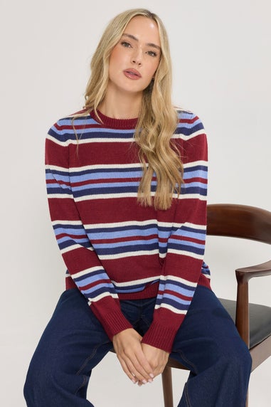 Long Tall Sally Red Knitted Stripe Jumper