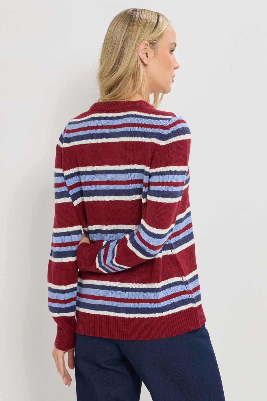 Long Tall Sally Red Knitted Stripe Jumper