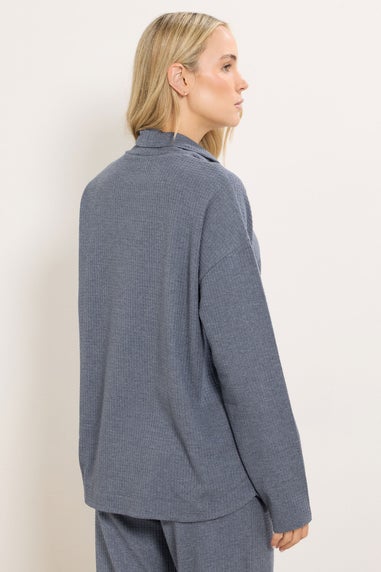 Long Tall Sally Denim Blue Waffle Lounge Top