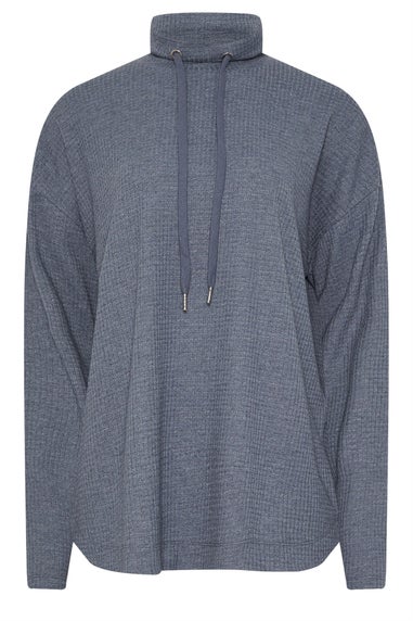 Long Tall Sally Denim Blue Waffle Lounge Top