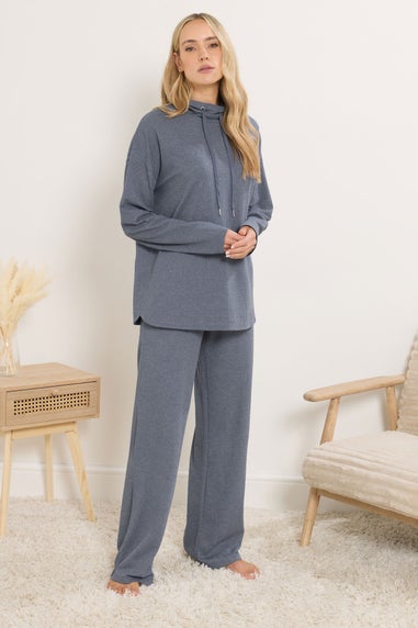 Long Tall Sally Denim Blue Waffle Lounge Trousers