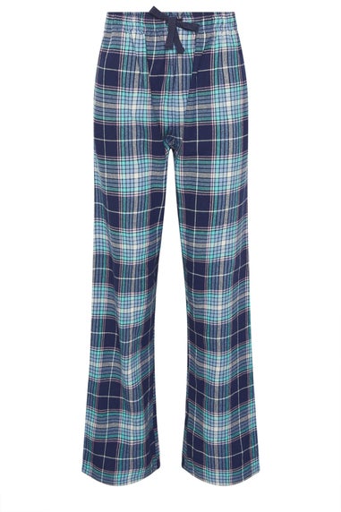 Long Tall Sally Blue Cotton Check Pyjama Bottoms
