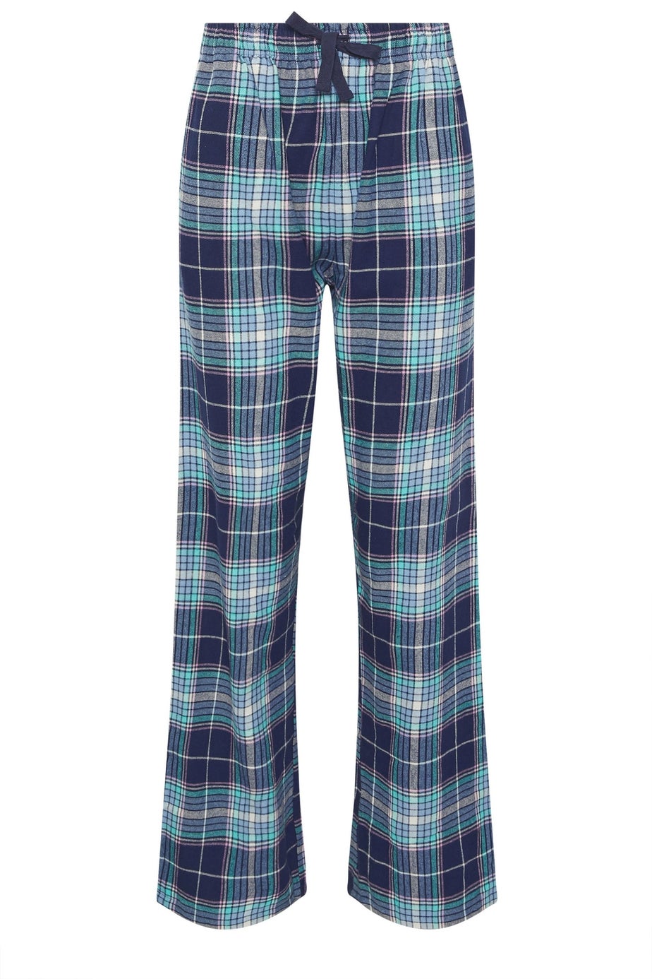 Long Tall Sally Blue Cotton Check Pyjama Bottoms