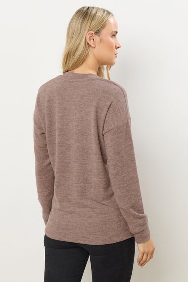 Long Tall Sally Brown Animal Embellished Jumper