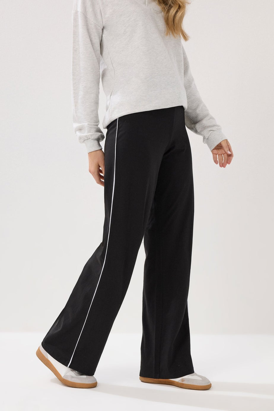 Long Tall Sally Black Striped Wide Leg Leggings