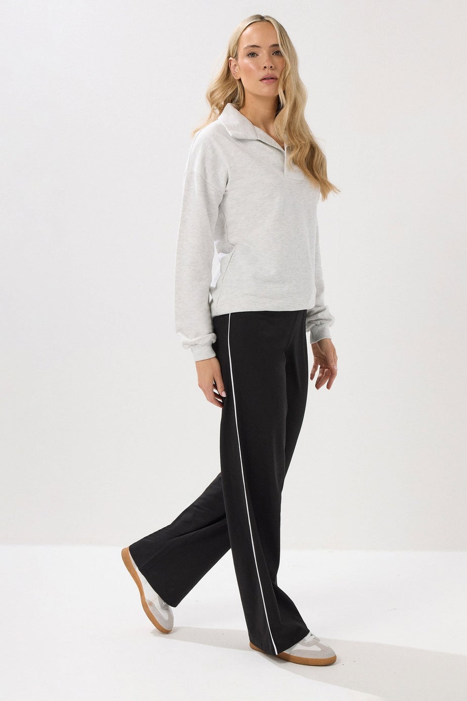 Long Tall Sally Black Striped Wide Leg Leggings