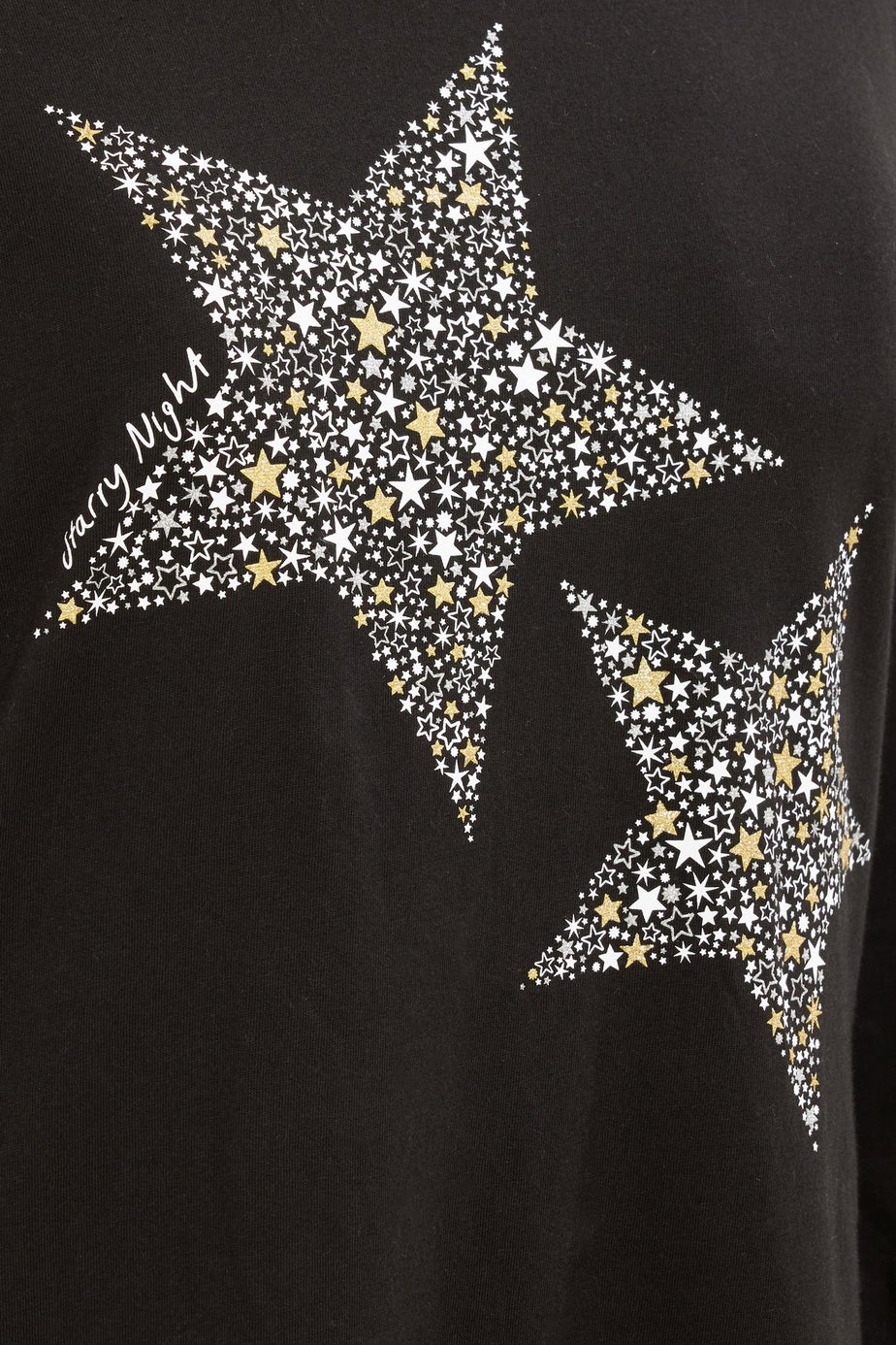 Long Tall Sally Black Star Graphic Wide Leg Pyjama Set