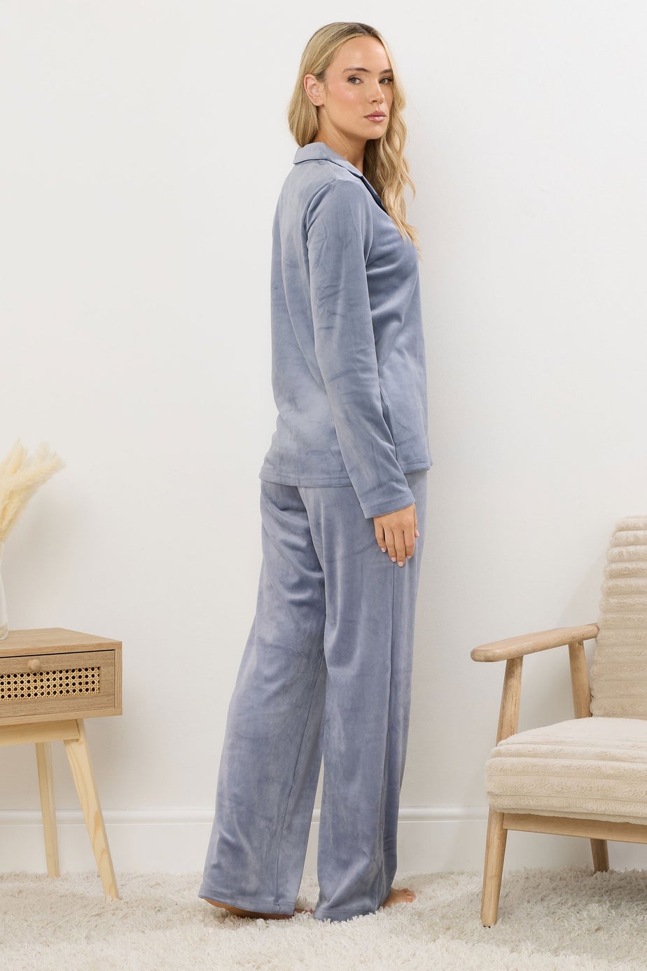Long Tall Sally Blue Super Luxe Touch Pyjama Set