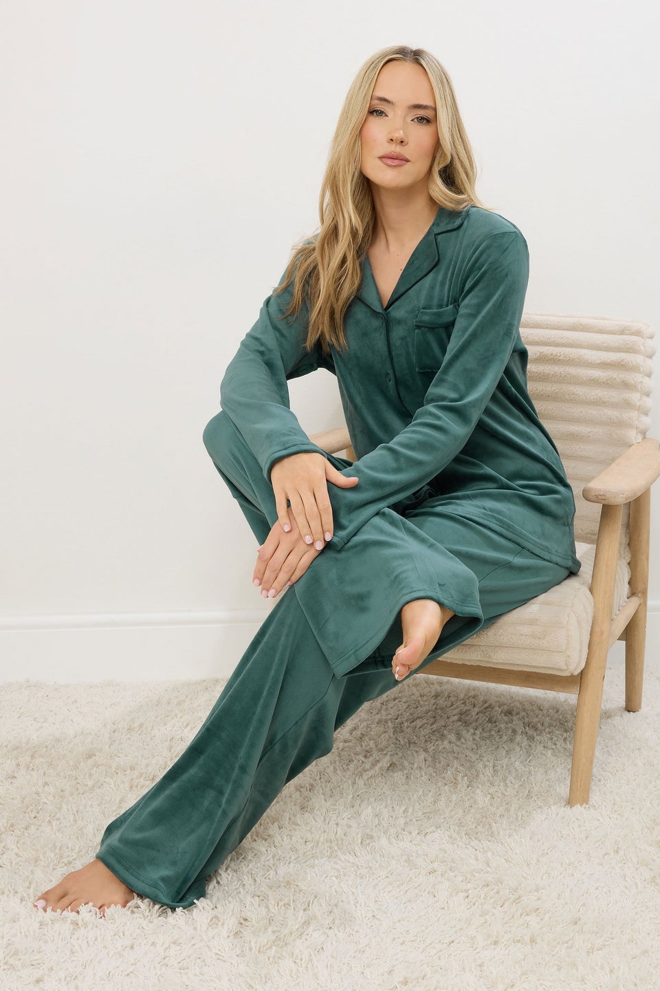 Long Tall Sally Green Super Luxe Touch Pyjama Set