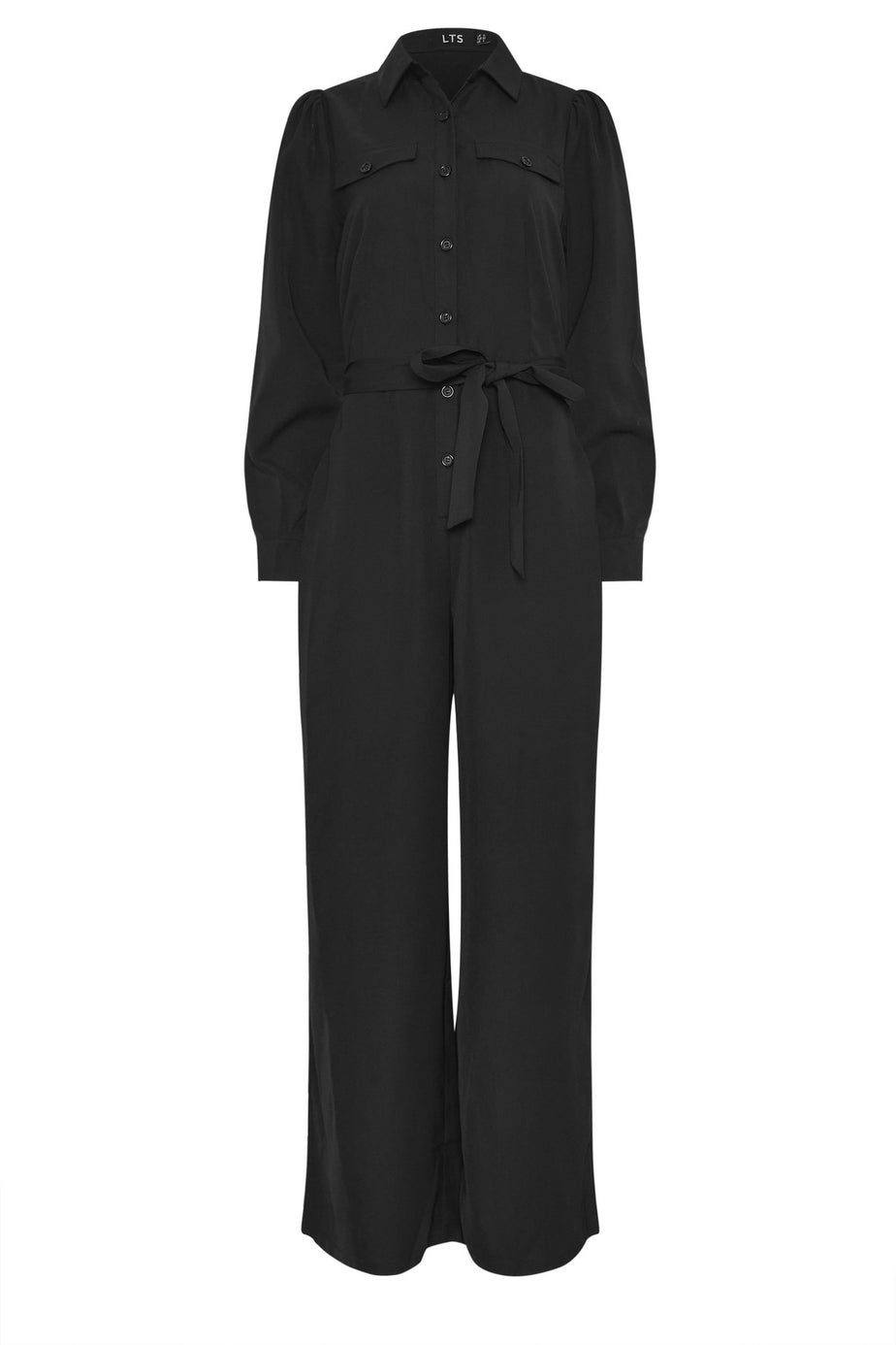 Long Tall Sally Black Button Wide Leg Jumpsuit