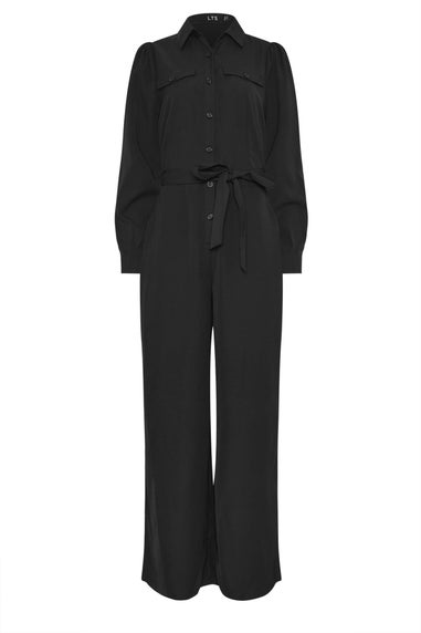 Long Tall Sally Black Button Wide Leg Jumpsuit