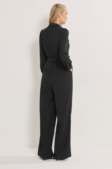 Long Tall Sally Black Button Wide Leg Jumpsuit